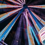 Carnival Rides - Lit Ferris Wheel at Night