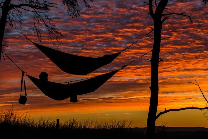 Relax - person lying on hammock